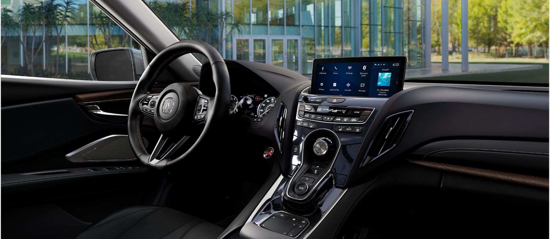 Production Acura RDX interior with the True-Touch infotainment display and touchpad controller