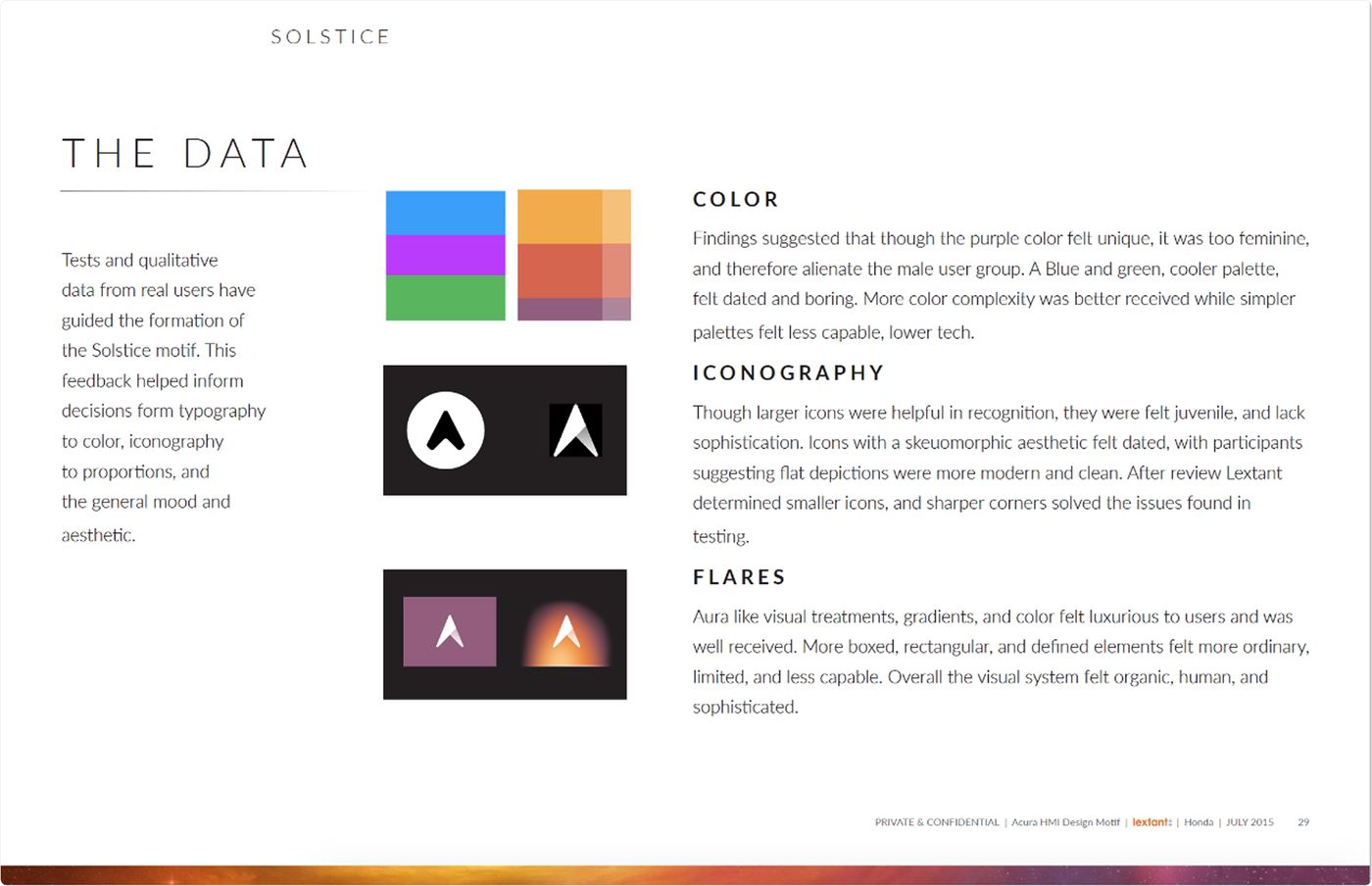 Grid of dozens of color and layout iterations reviewed with Honda