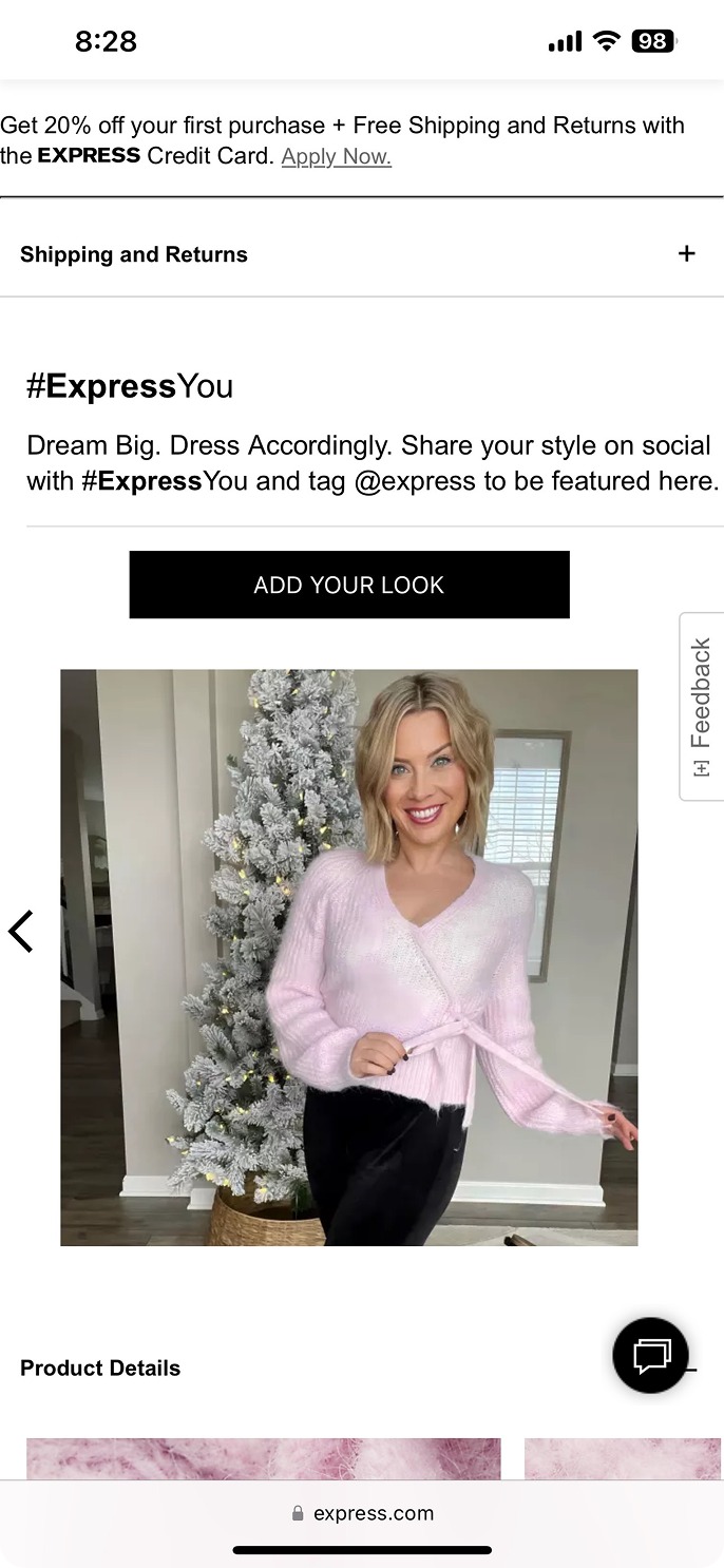 Express user-generated content ExpressYou section