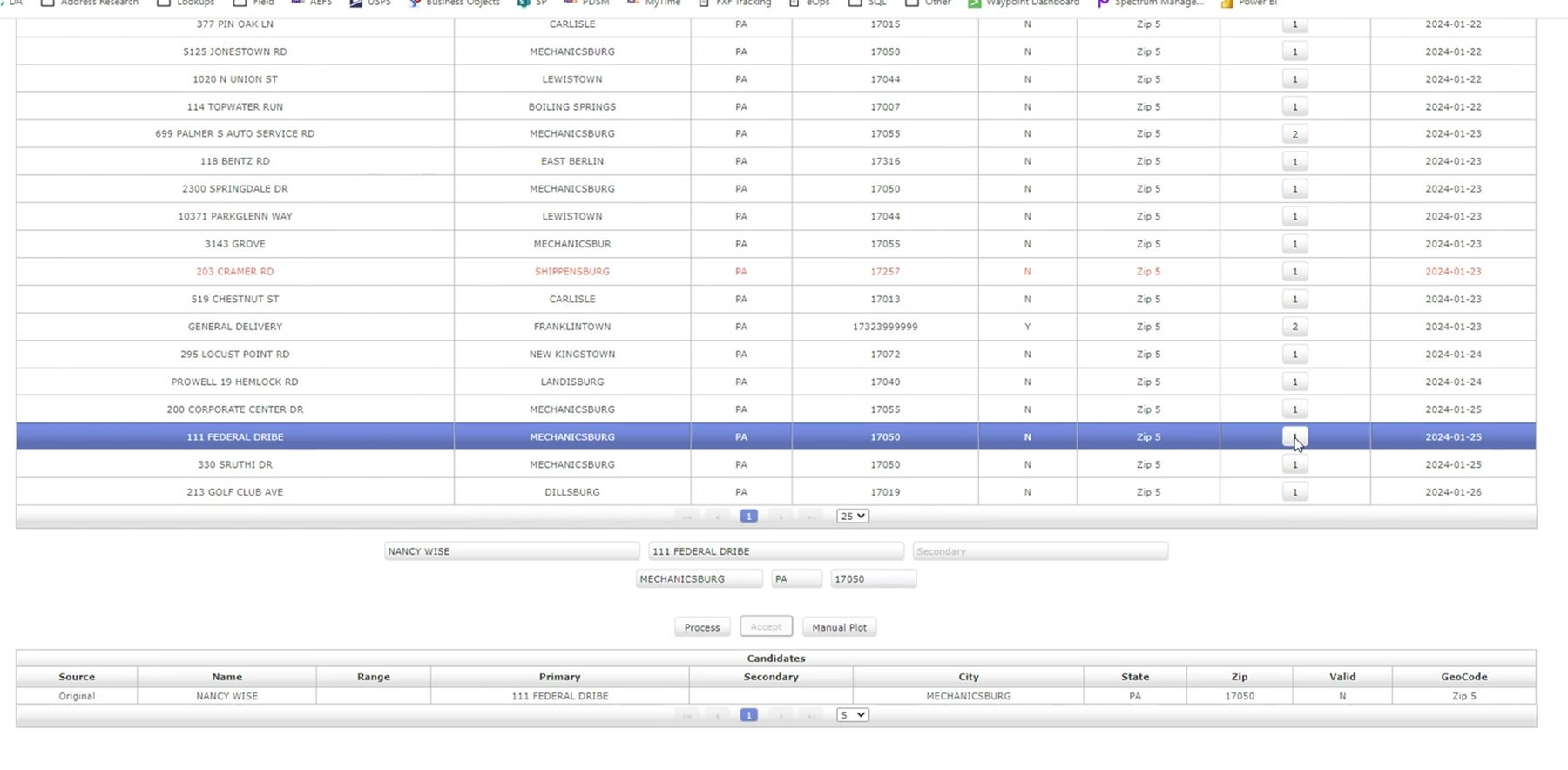 Dense data table in the legacy AMS interface