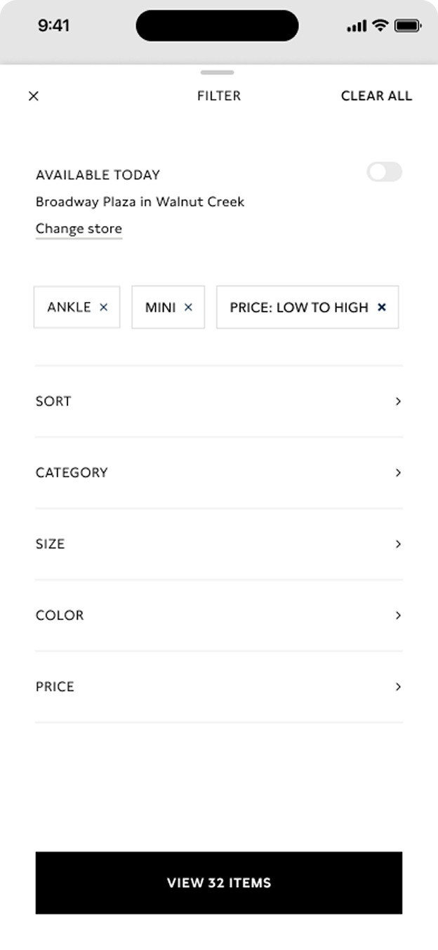 Banana Republic filter screen