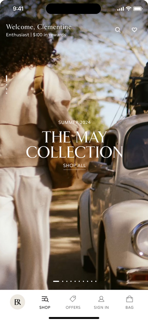 Banana Republic home screen
